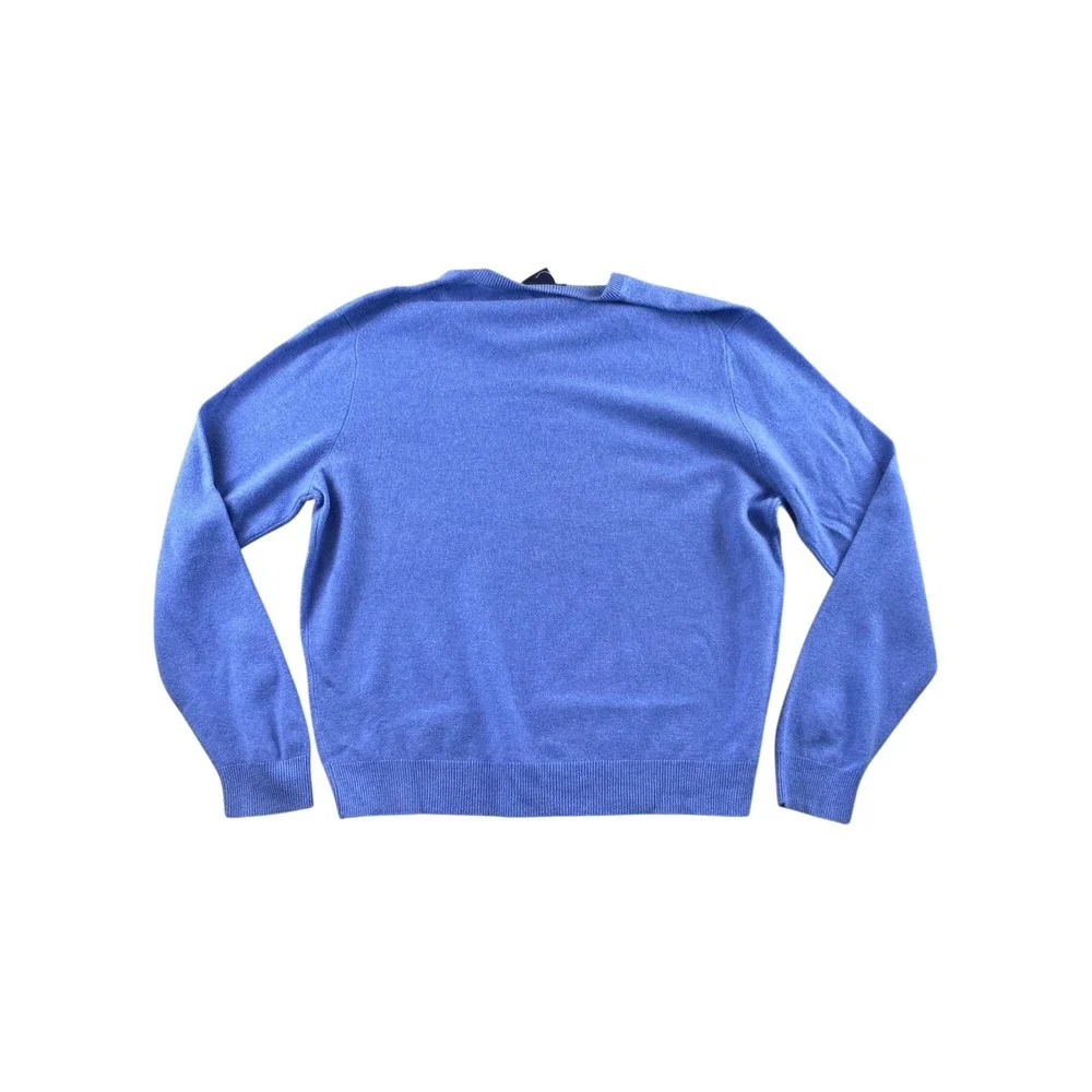 NWT Club Room Estate‎ Cashmere V Neck Sweater Men's Large Blue Pullover